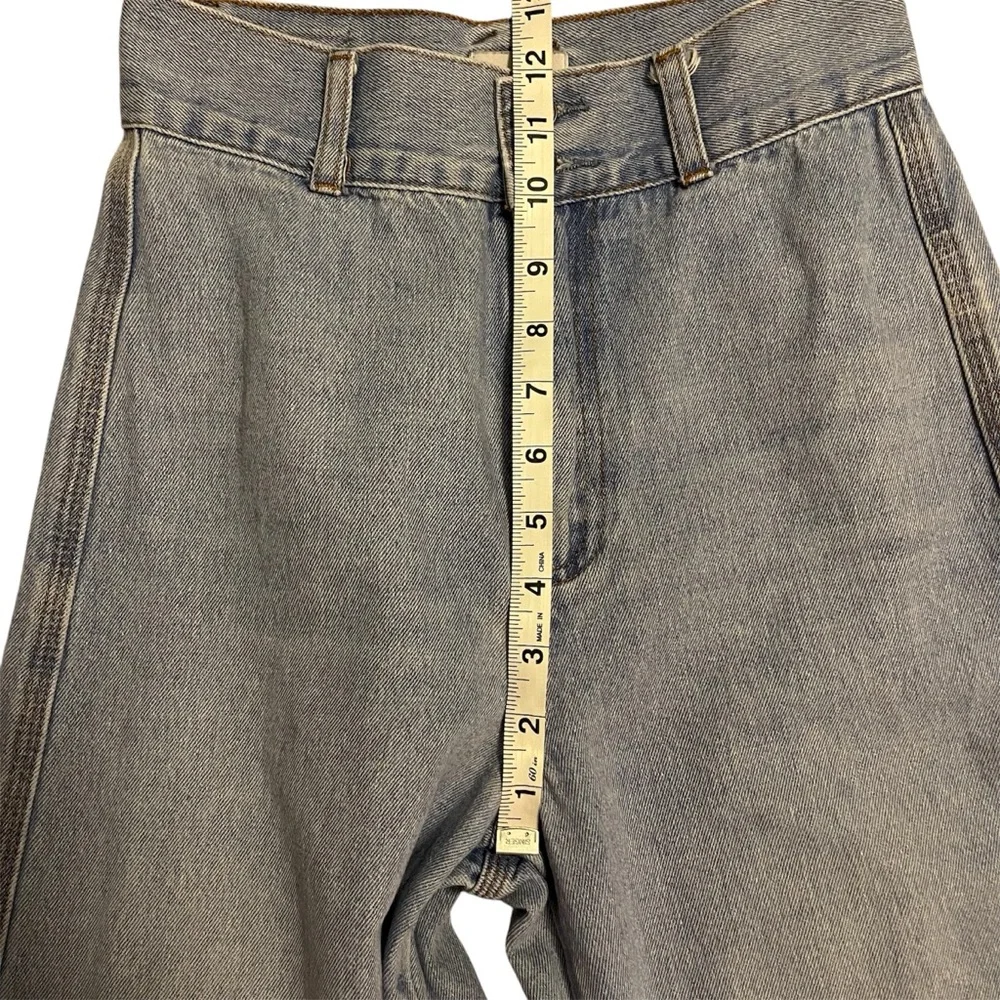 Ghanda Women’s Wide Leg Flare Leg Bell Bottom Charlie Jeans in Boston Blue Boho - Picture 13 of 14